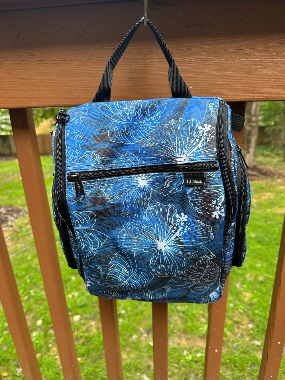 L.L. Bean blue travel toiletry bag